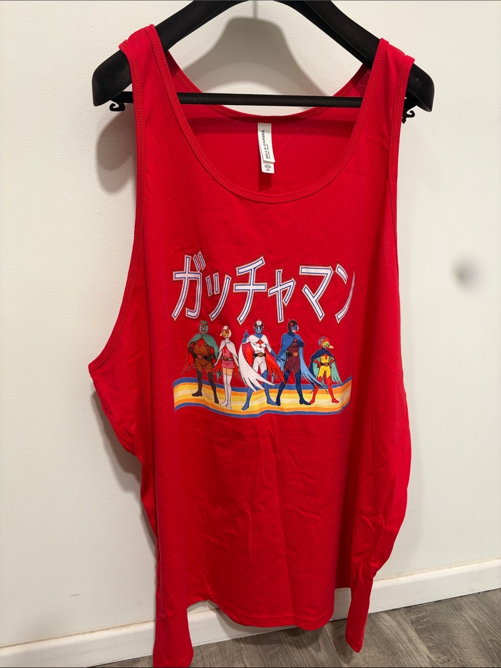 Red Graphic Tank Top with Japanese Print